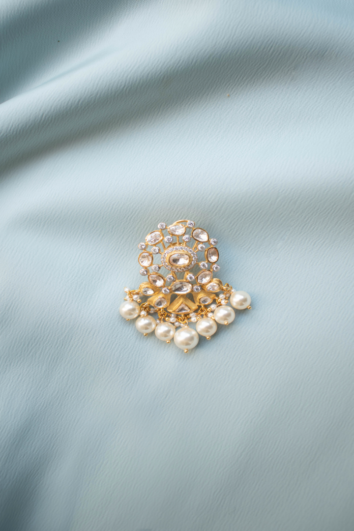 Samia Polki and Pearl Earrings