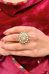Vaani Emerald and Polki Ring