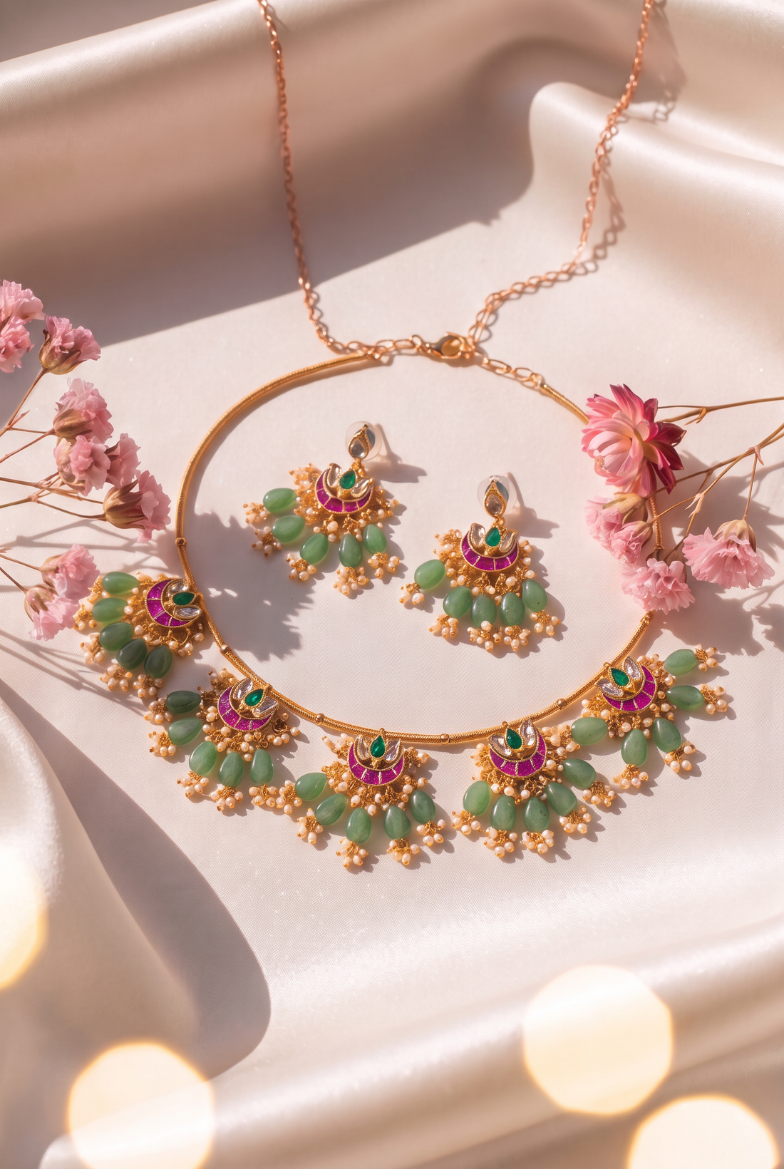 Menaka Necklace with Earrings