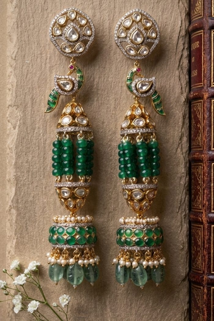Imperial Peacock Earrings - 925 silver earring by SOLV, view 3