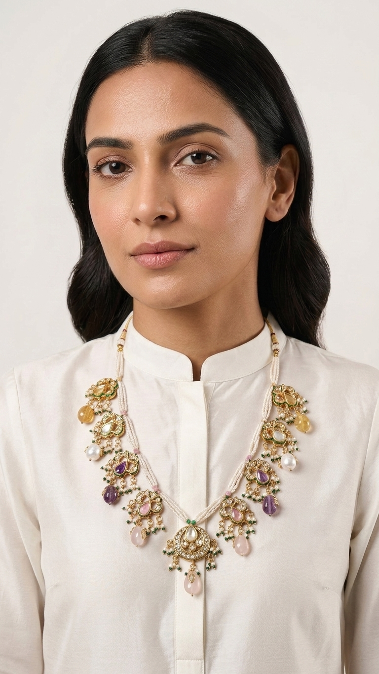 Pihu Necklace with Earrings
