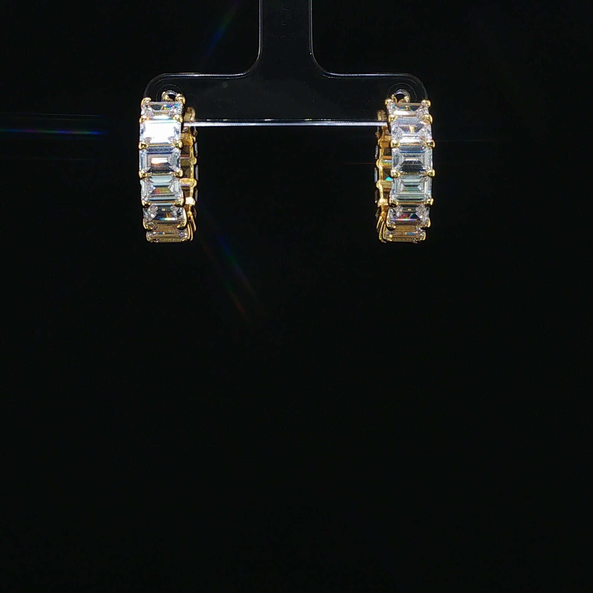Emerald Infinity Hoops - Emerald-Cut Crystal Eternity Hoops by SOLV