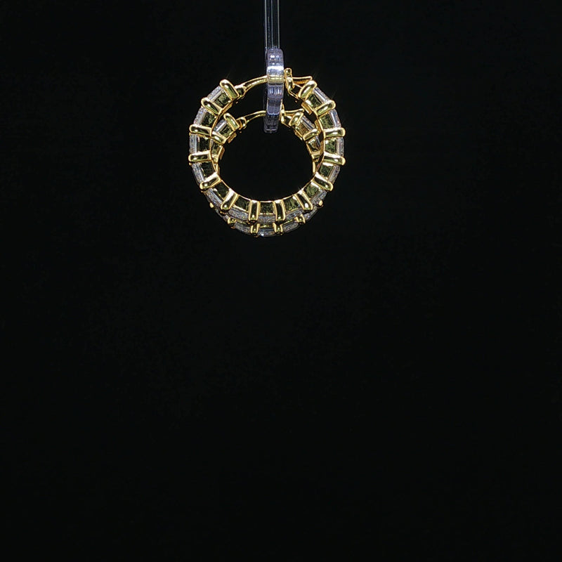 Emerald Infinity Hoops