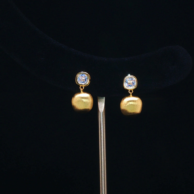 Gold Pebble Drop Studs