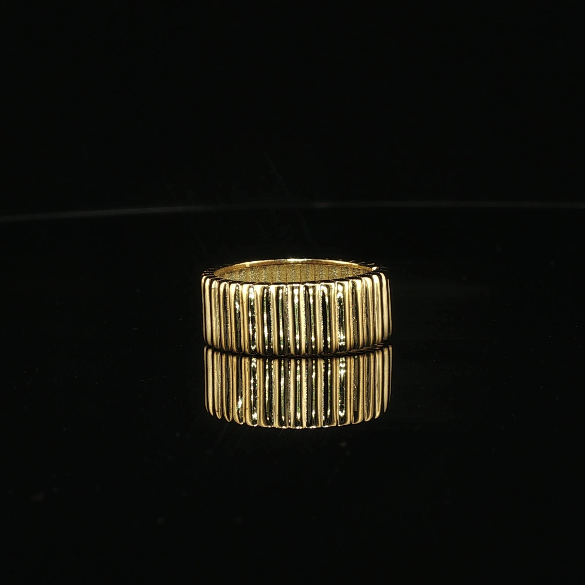 Hex Ridge Band - Ridged Geometric Band Ring by SOLV