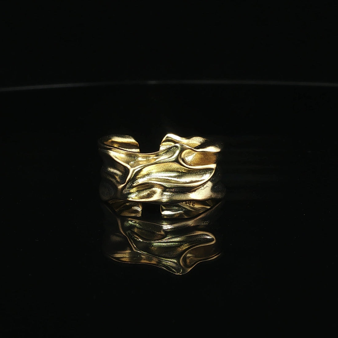 Molten Wave Ring - Sculpted Molten Wave Ring by SOLV