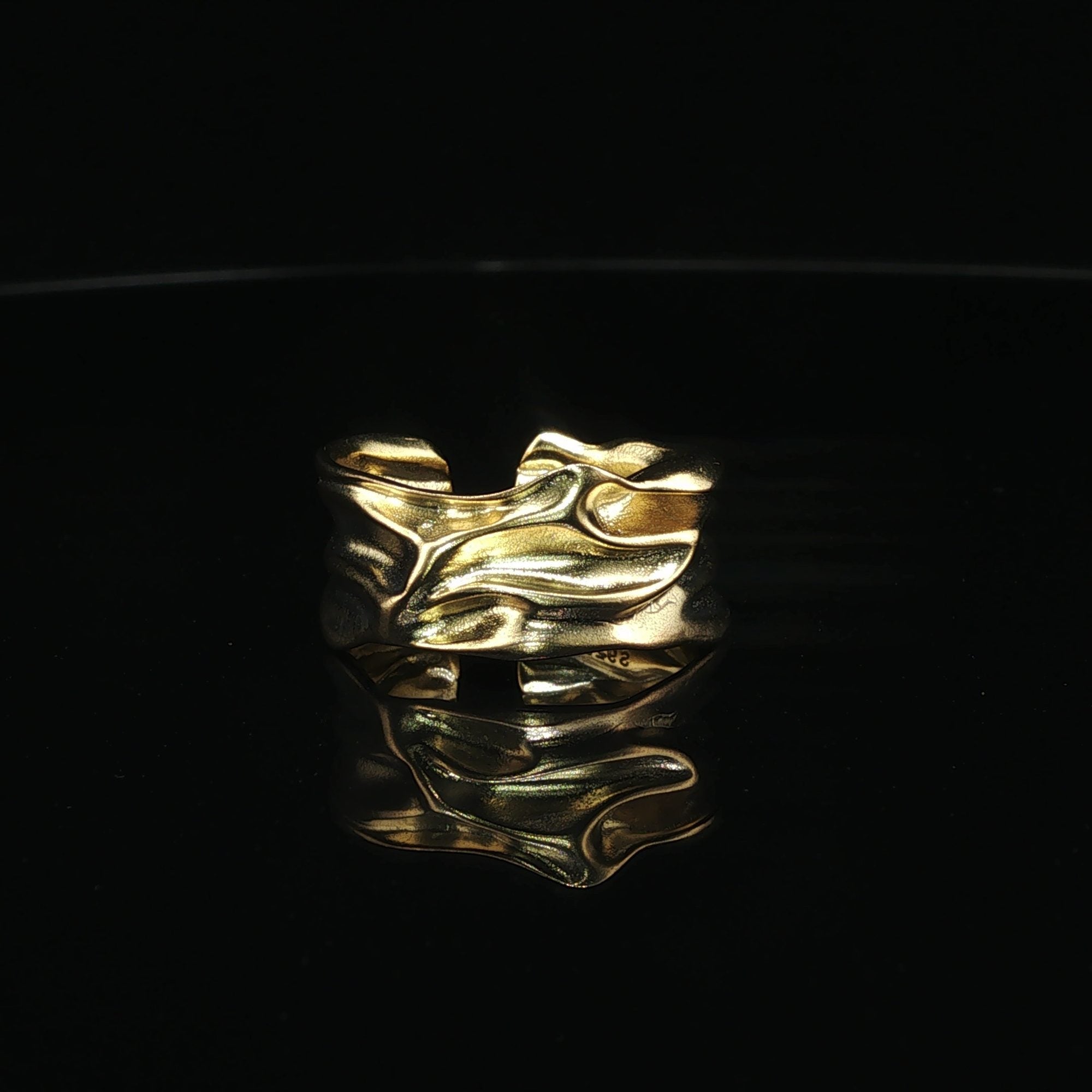 Molten Wave Ring - Sculpted Molten Wave Ring by SOLV