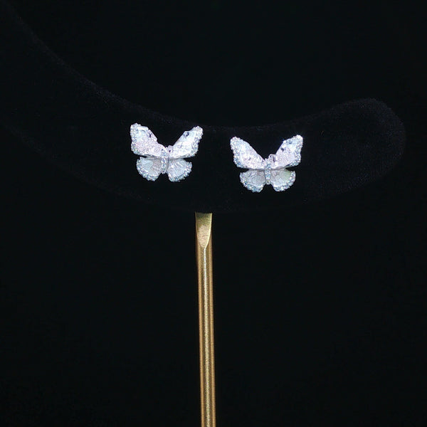 Petite Pink Butterfly Studs
