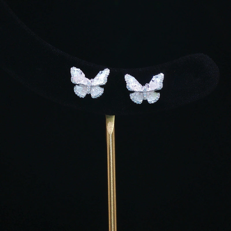Petite Pink Butterfly Studs