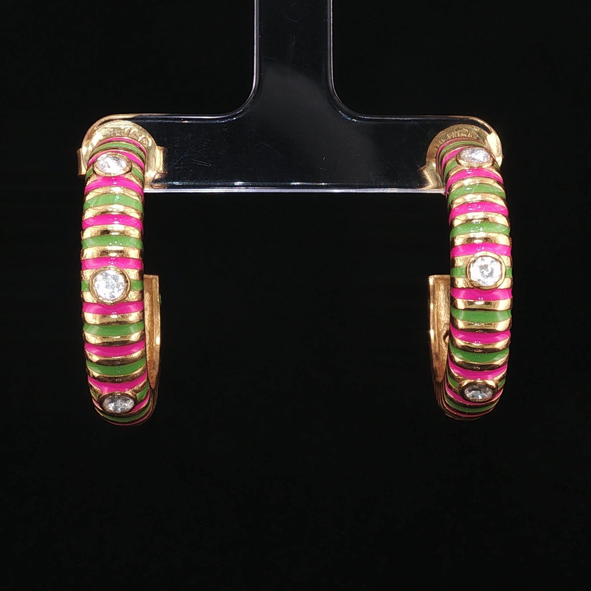 Riot Hoops - Lime & Pink Enamel Statement Hoops by SOLV