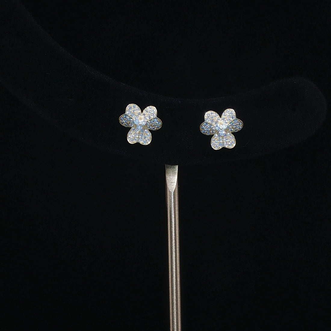 Sweetheart Petal Studs - Crystal Floral Stud Earrings by SOLV