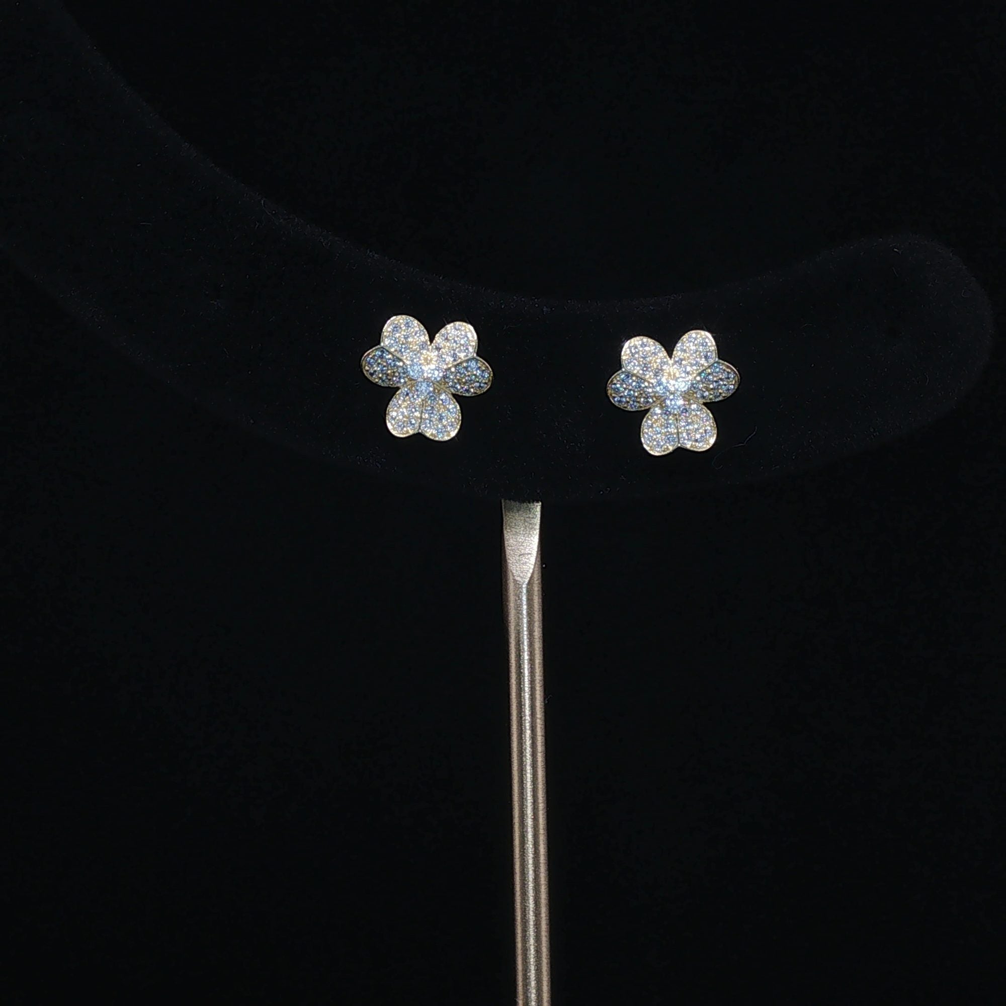 Sweetheart Petal Studs - Crystal Floral Stud Earrings by SOLV