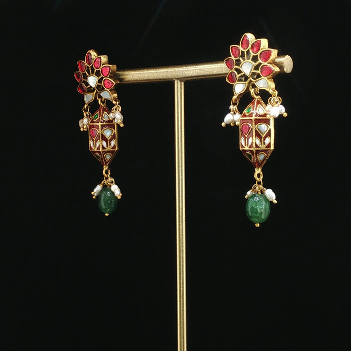 Mirha Lantern Drops - 925 silver, 18kt antique gold-plated earrings by SOLV